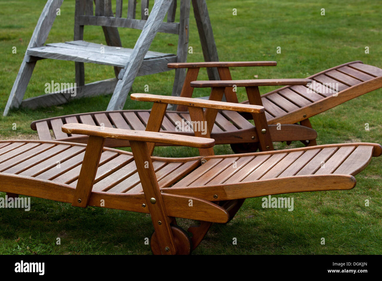 mobili da giardino mobili da giardino in legno Foto Stock