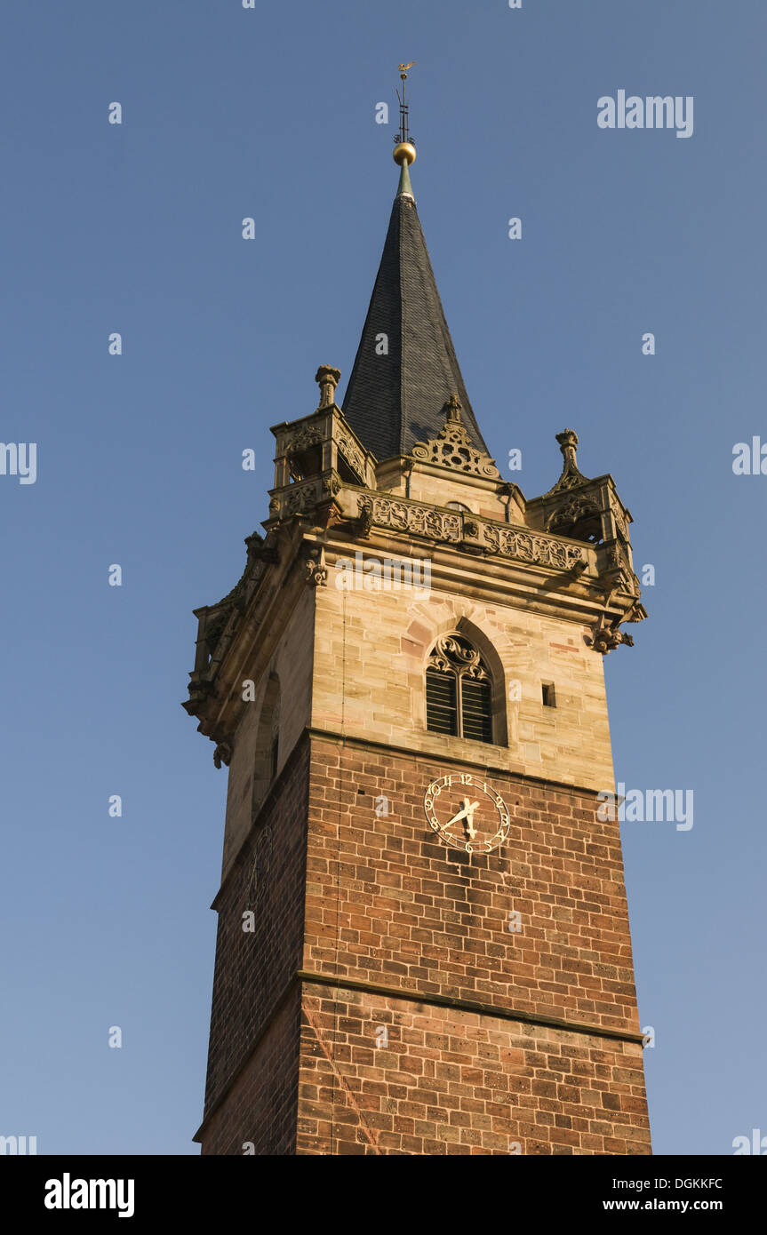 Elk213-1697v Francia, Alsazia, Obernai, Tour de la Chapelle, xiii c Foto Stock