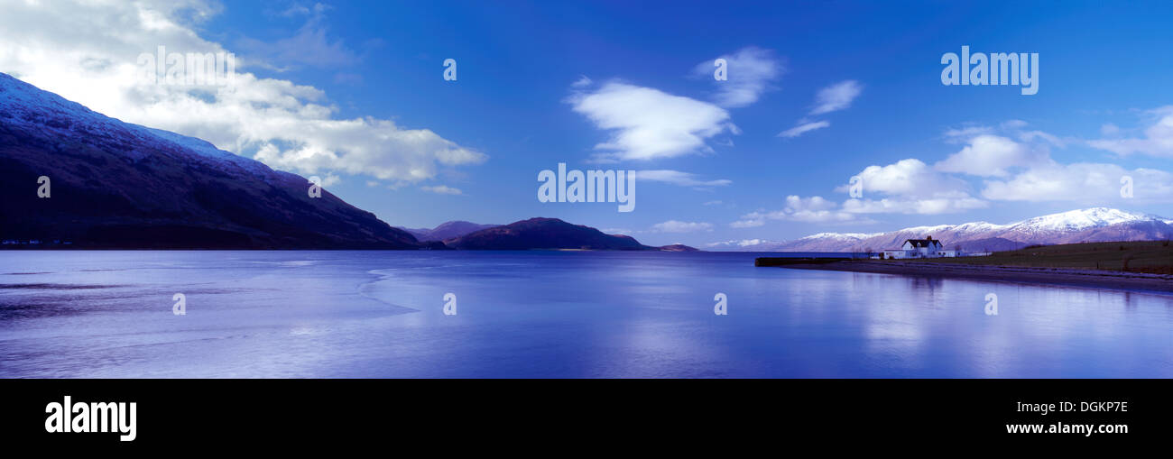 Veduta invernale del Loch Linnhe. Foto Stock