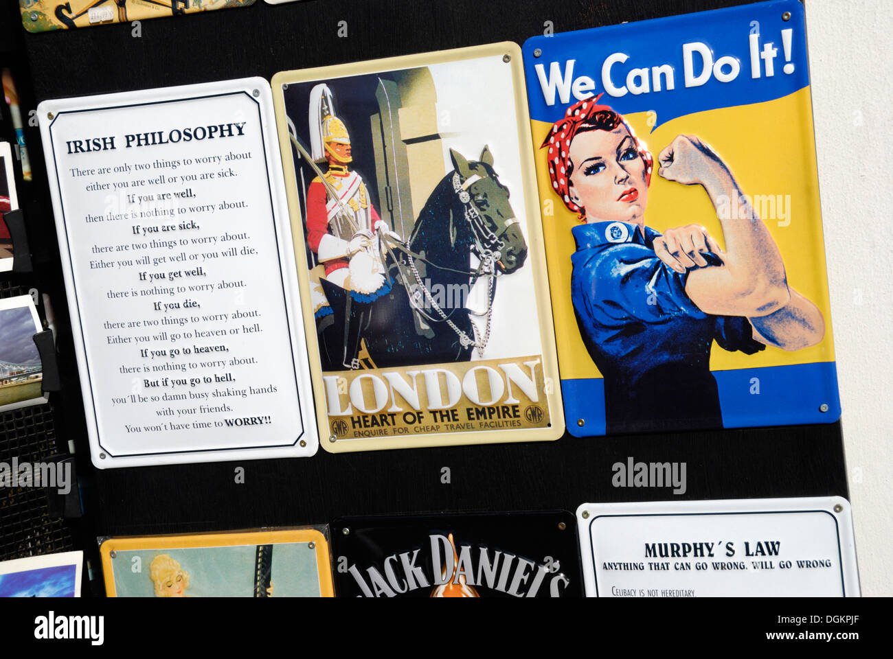 In stile vintage segni di metallo. Foto Stock