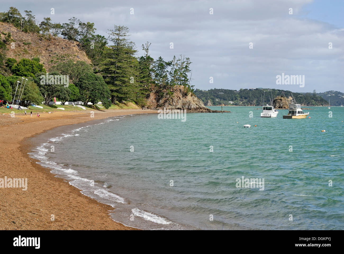 Il trefolo, spiaggia, Russell, Baia delle Isole, Isola del nord, Nuova Zelanda Foto Stock