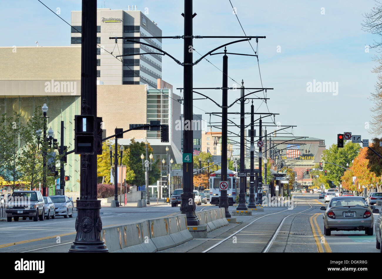 A sud di Temple Street, Salt Lake City, Utah, Stati Uniti d'America, PublicGround Foto Stock
