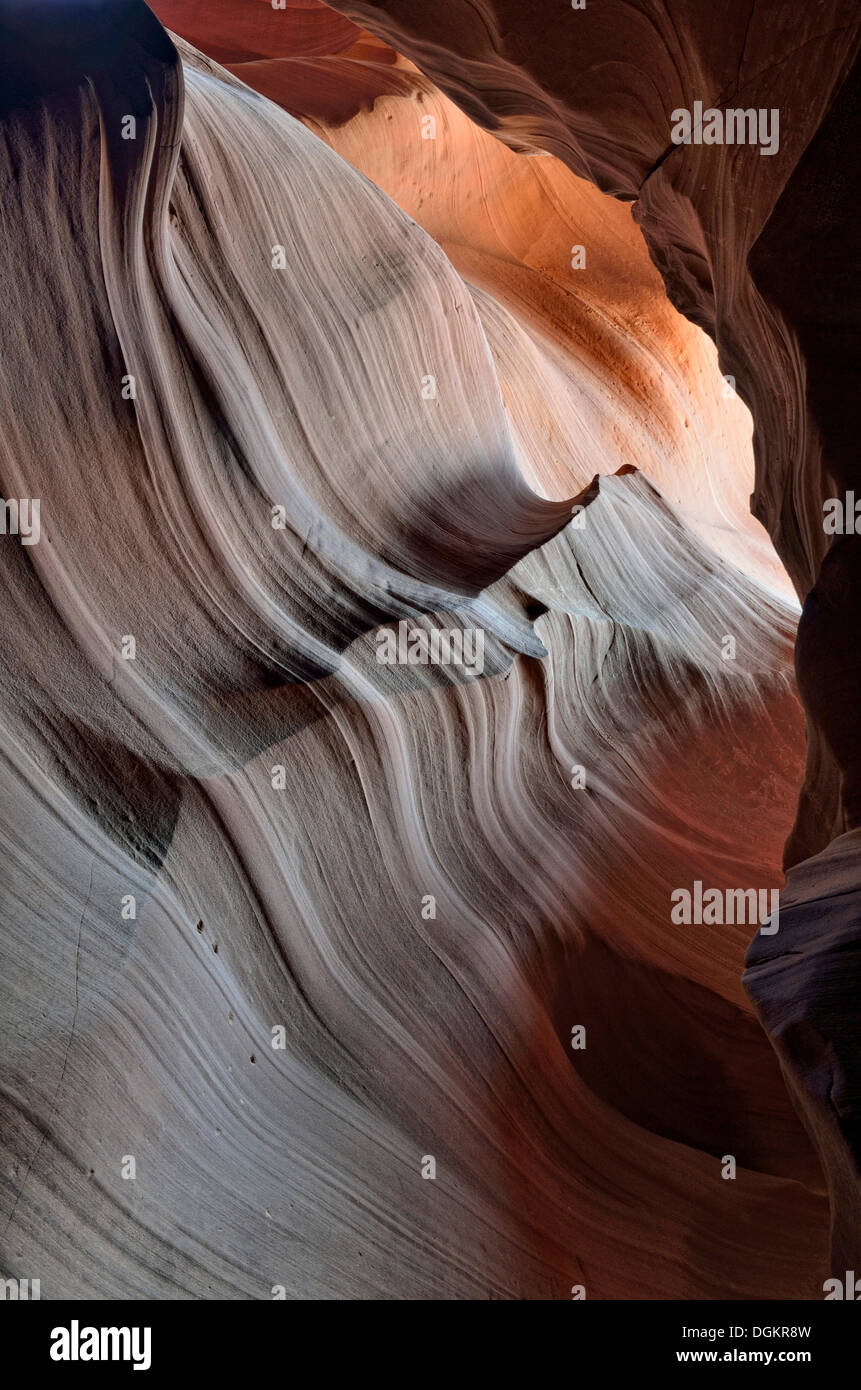 Pietra arenaria rossa, formazioni rocciose, Superiore Antelope Canyon, Pagina, Arizona, Stati Uniti d'America Foto Stock