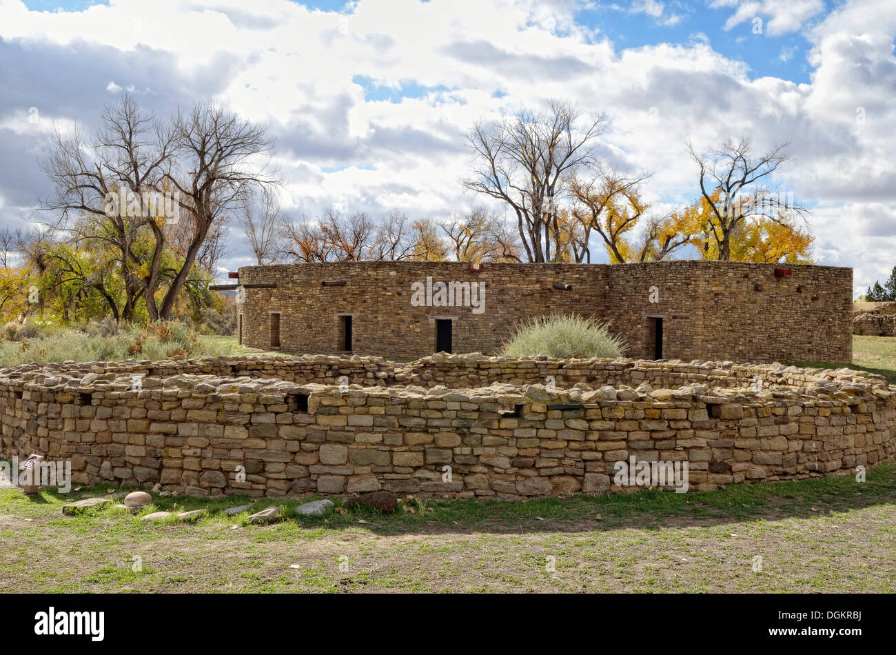 Grande Kiva, storico insediamento Anasazi, Aztec Ruins National Monument, azteca, Nuovo Messico, STATI UNITI D'AMERICA Foto Stock