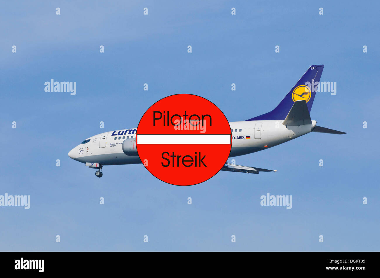 I piloti a colpire le compagnie aeree Lufthansa, azione industriale, immagine simbolica Foto Stock