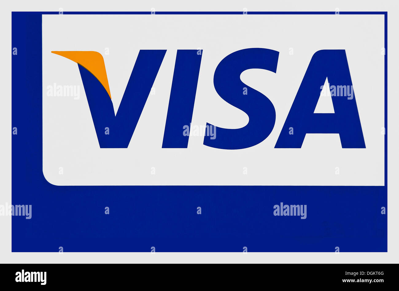 Logo Visa, Visa International Service Association, organismo emittente della carta di credito Foto Stock
