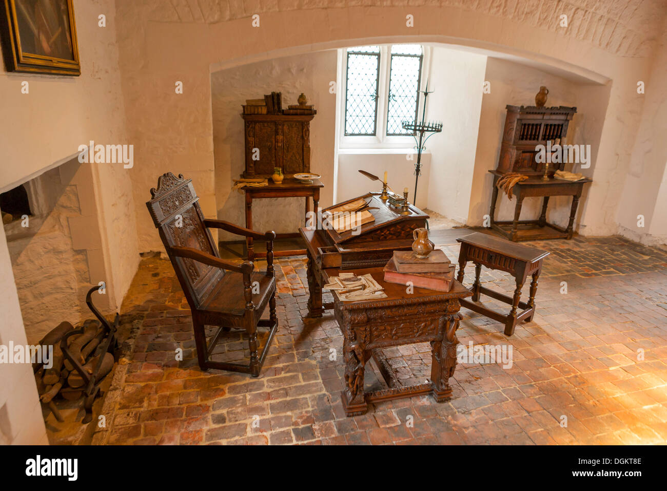 Interno del Bloody Tower presso la Torre di Londra. Foto Stock