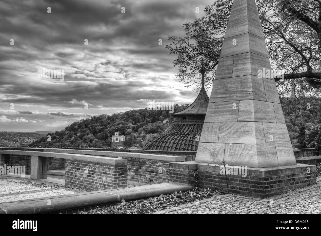 Vista dal giardino del Paradiso vicino al Castello di Praga nella Repubblica Ceca Foto Stock