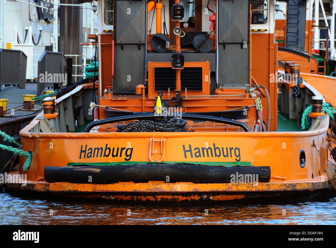 Rimorchiatore, porto di Amburgo Foto Stock