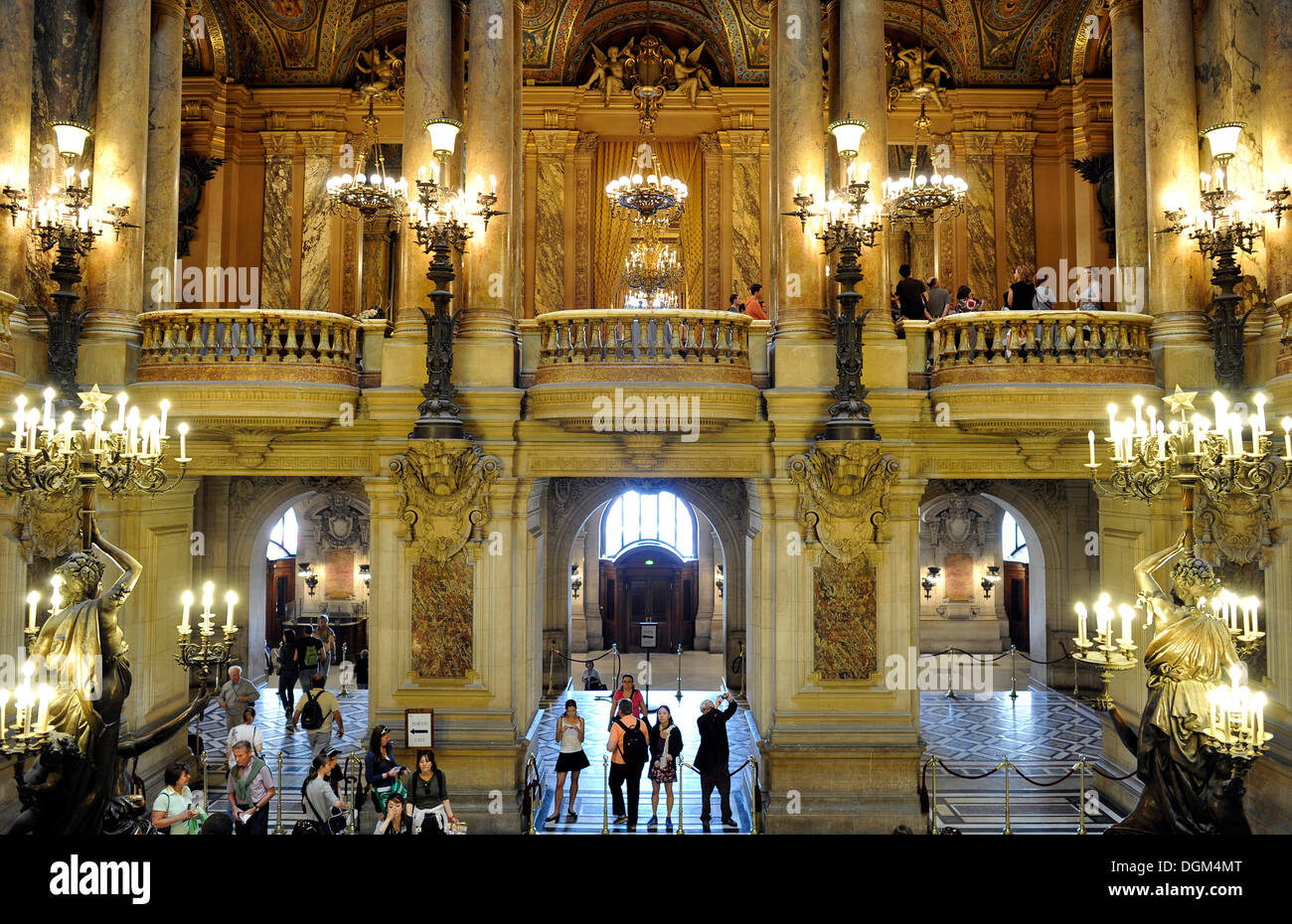 Interno, foyer, Opéra Garnier Opera, Paris, Francia, Europa Foto Stock