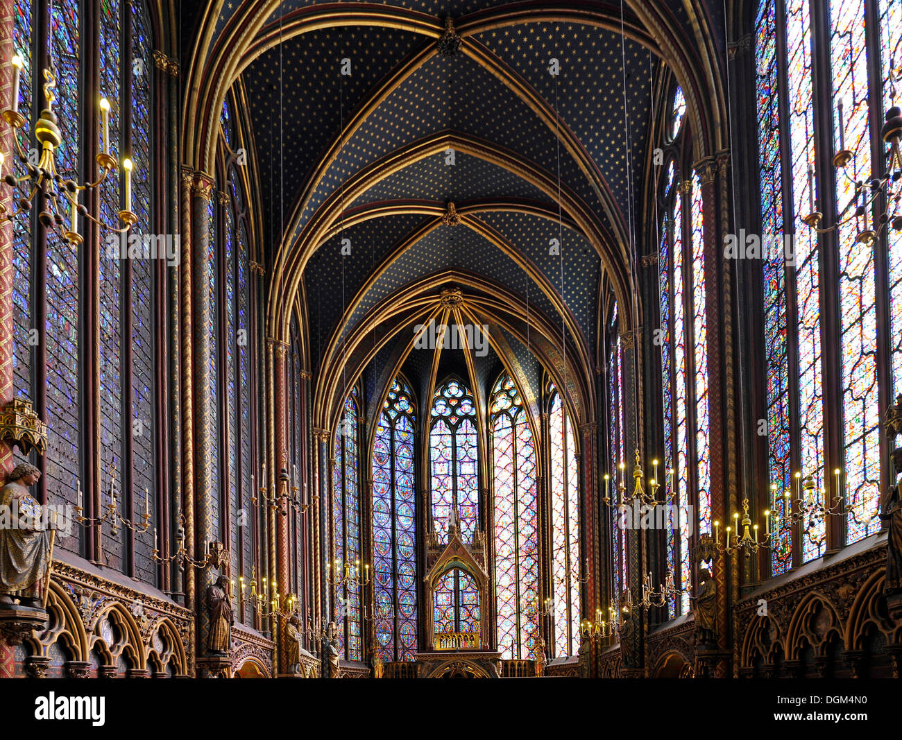 Coro della cappella superiore, cappella Sainte-Chapelle, Cite, Parigi,  Francia, Europa Foto stock - Alamy