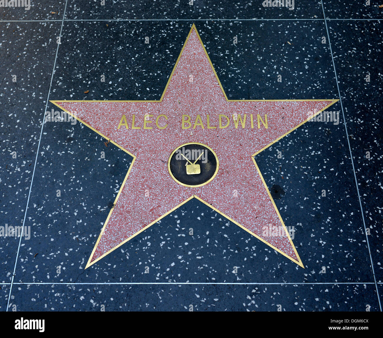 Terrazzo star per l'artista Alec Baldwin, televisione categoria, la Walk of Fame, Hollywood Boulevard, a Hollywood Los Angeles Foto Stock