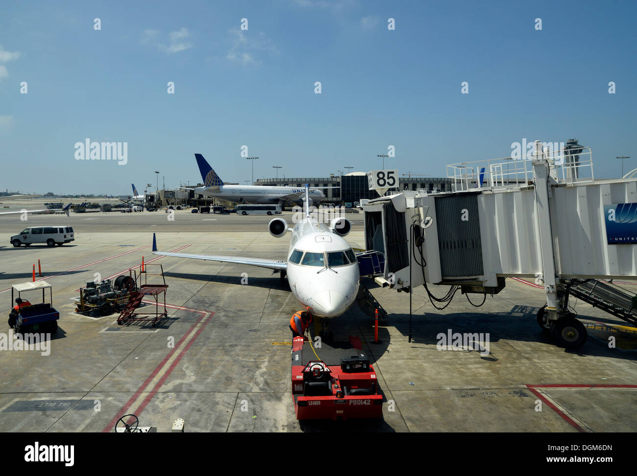 Trattamento al LAX Los Angeles International Airport, terminale 8, Los Angeles, California, Stati Uniti d'America, STATI UNITI D'AMERICA Foto Stock