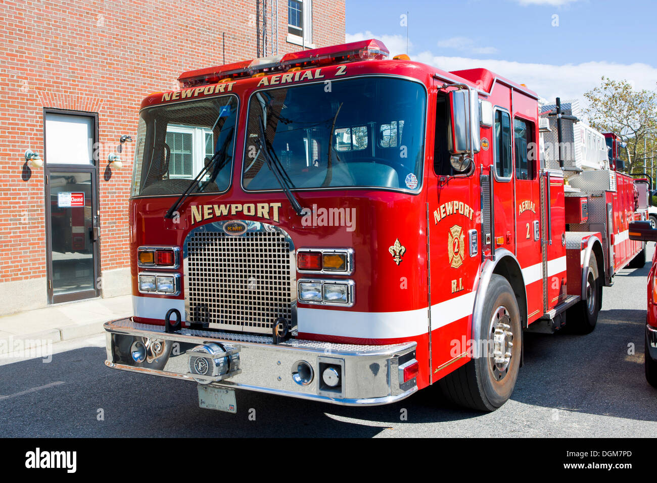 Camion dei pompieri a Newport, Rhode Island, New England, STATI UNITI D'AMERICA Foto Stock