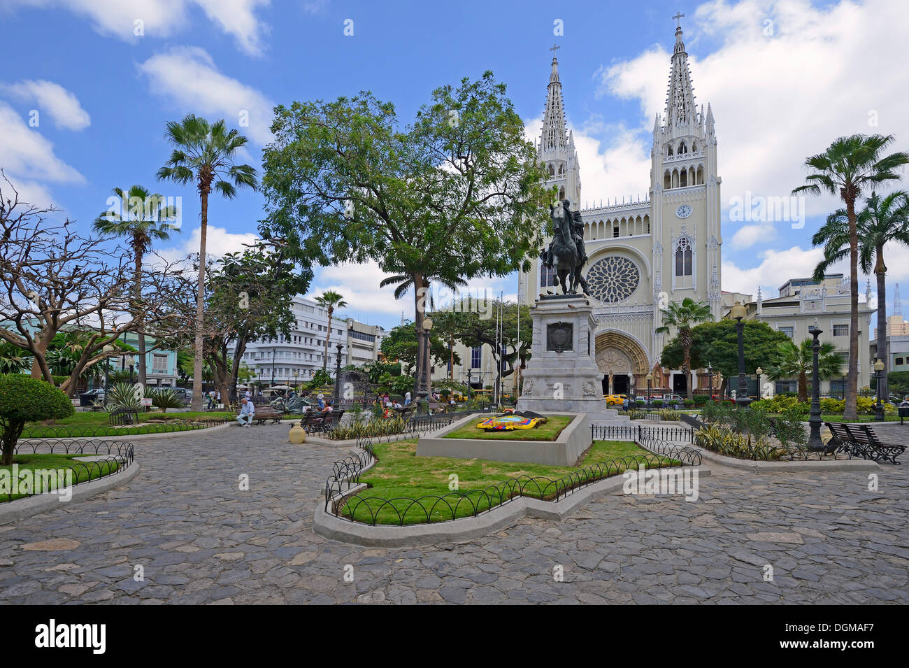 Parque Seminario, Parque Bolivar o Parque de las Iguana, Iguana Park, Guayaquil, Ecuador, Sud America Foto Stock