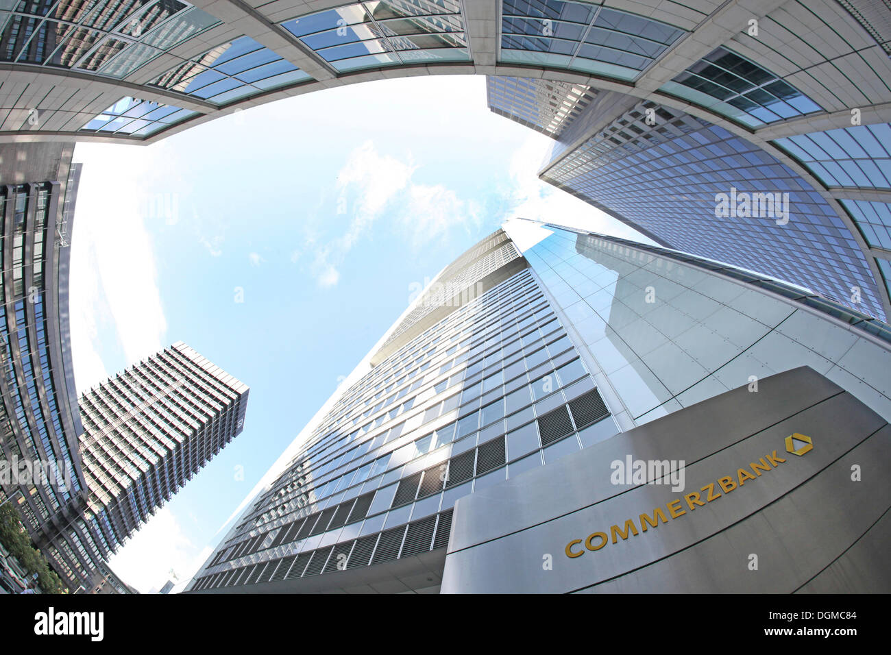 Commerzbank edificio, il Quartiere Finanziario, Frankfrut am Main, Hesse Foto Stock