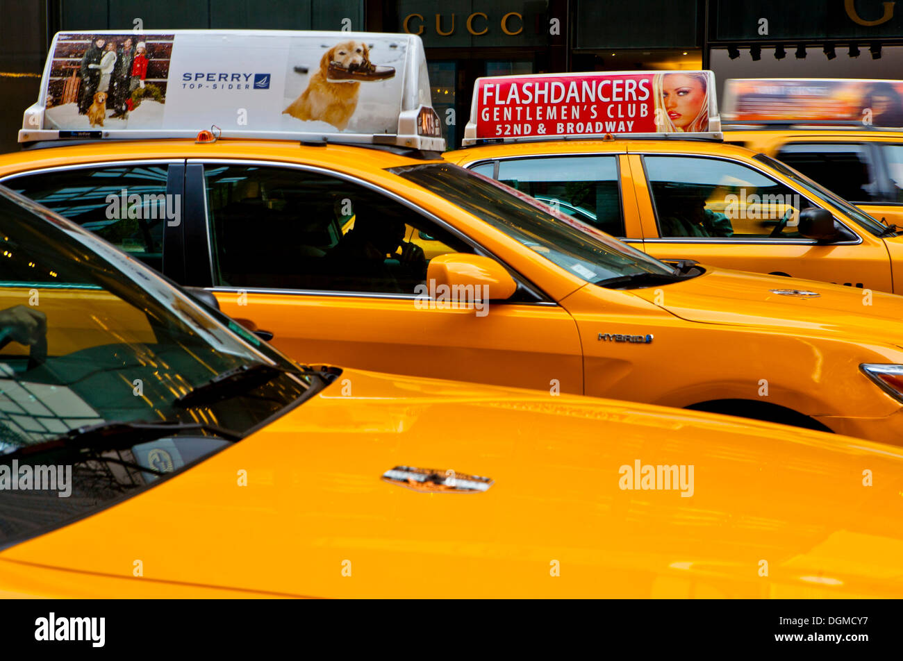 I taxi di New York City, Stati Uniti d'America Foto Stock