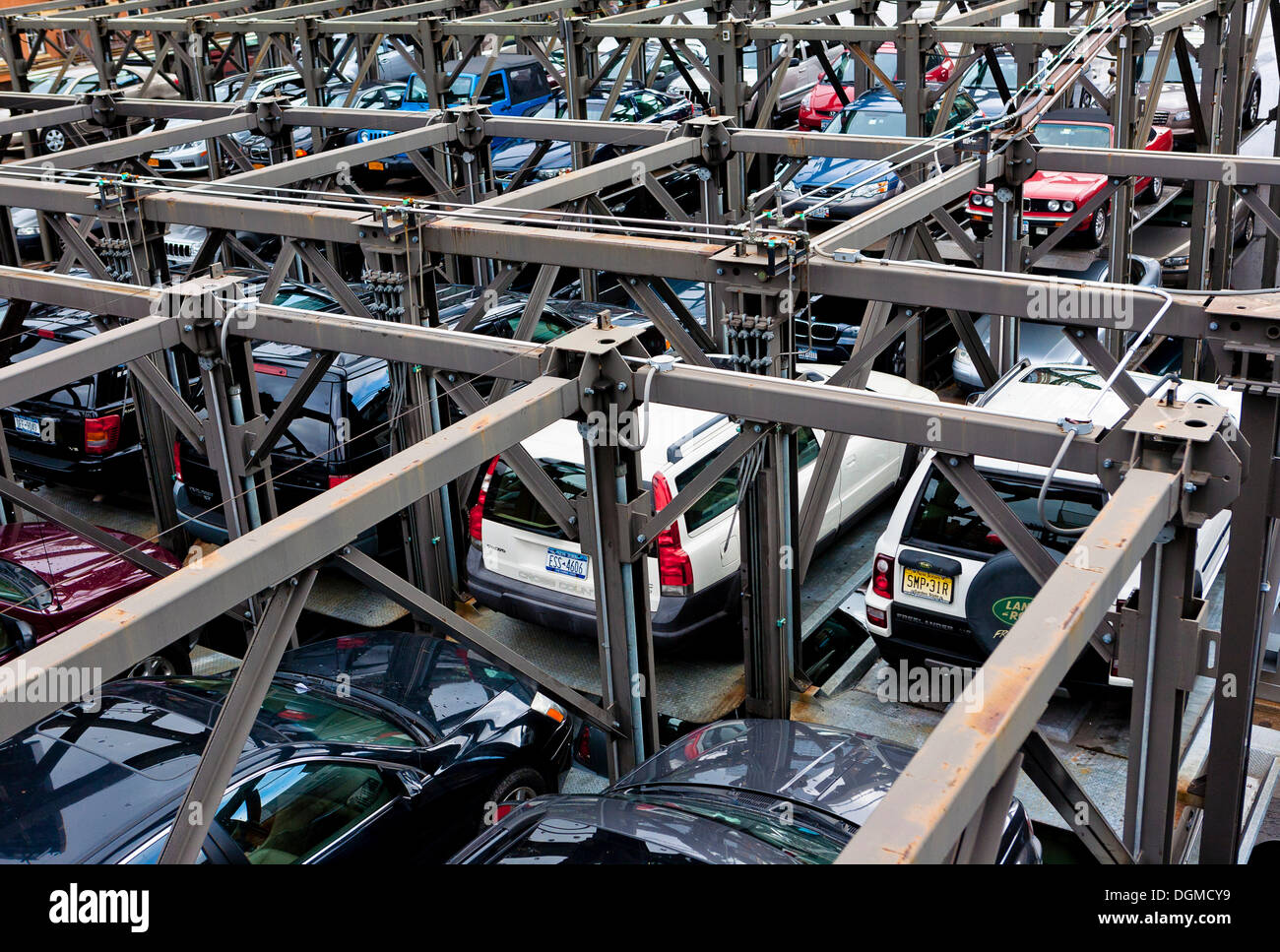 Un parcheggio privato a Chelsea, New York City, Stati Uniti d'America Foto Stock