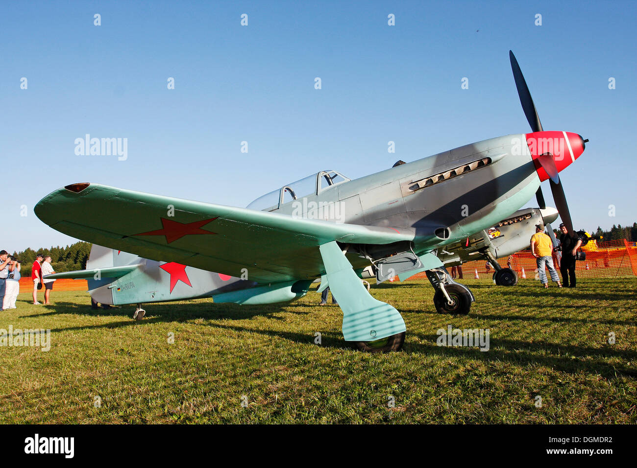Aerei vintage, Yakovlev Yak 9, warplane dell'aria sovietica vigore dalla seconda guerra mondiale, Breitscheid Airshow 2010, Hesse Foto Stock