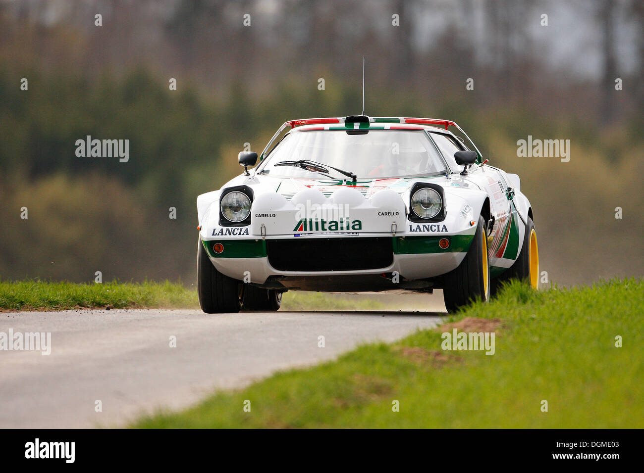 Lancia Stratos, costruito nel 1976, leggendaria vettura da rally durante il tedesco Rally Championship, Rallye Vogelsberg 2011, Hesse Foto Stock