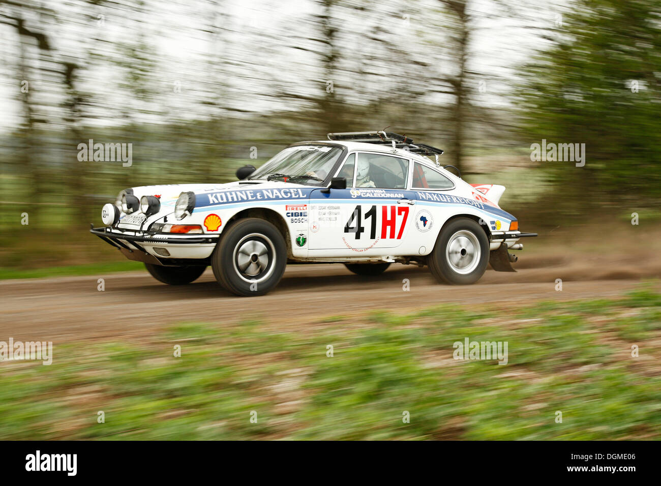 Porsche 911 Safari, costruito nel 1974, l ex Safari Rallye partecipante, vintage rally car, durante il tedesco Rally Championship Foto Stock