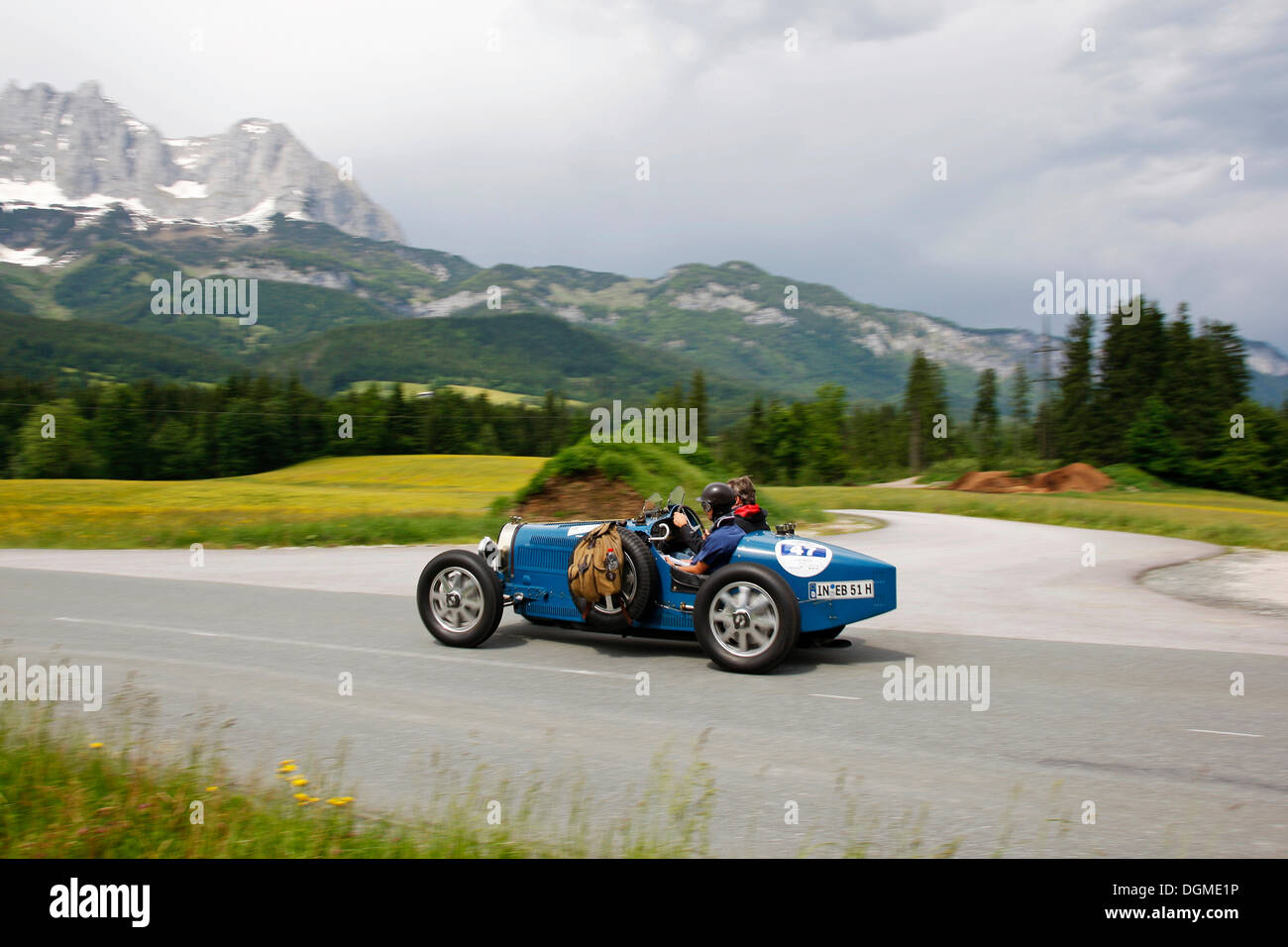 Vintage auto da rally, Kitzbuehel Rally Alpino 2012, Grossglockner Strada alpina, Bugatti T 51, costruito nel 1931, Kitzbühel, Tirolo Foto Stock