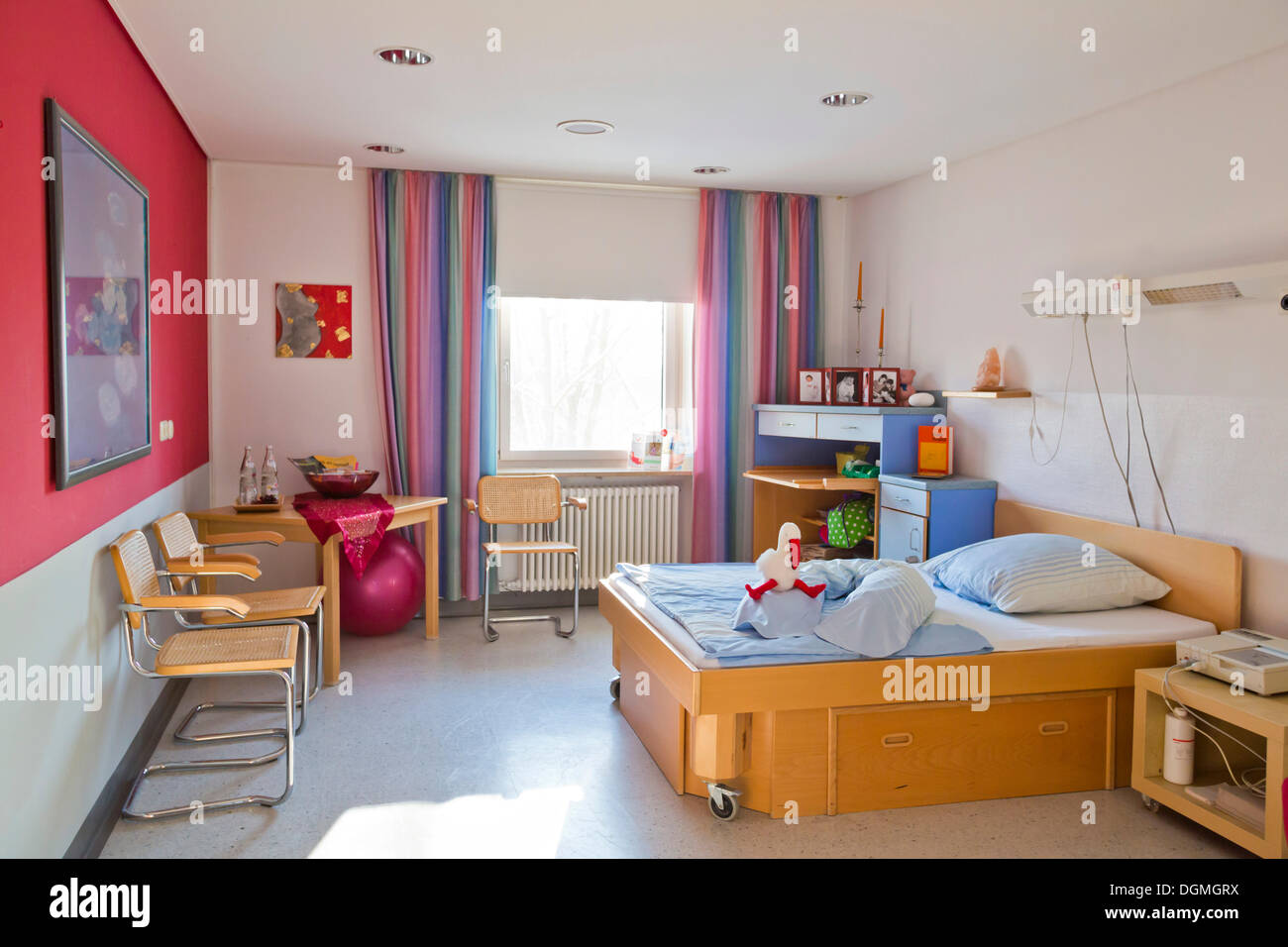 Family room, la stanza di riposo in un reparto di maternità, Germania Foto Stock
