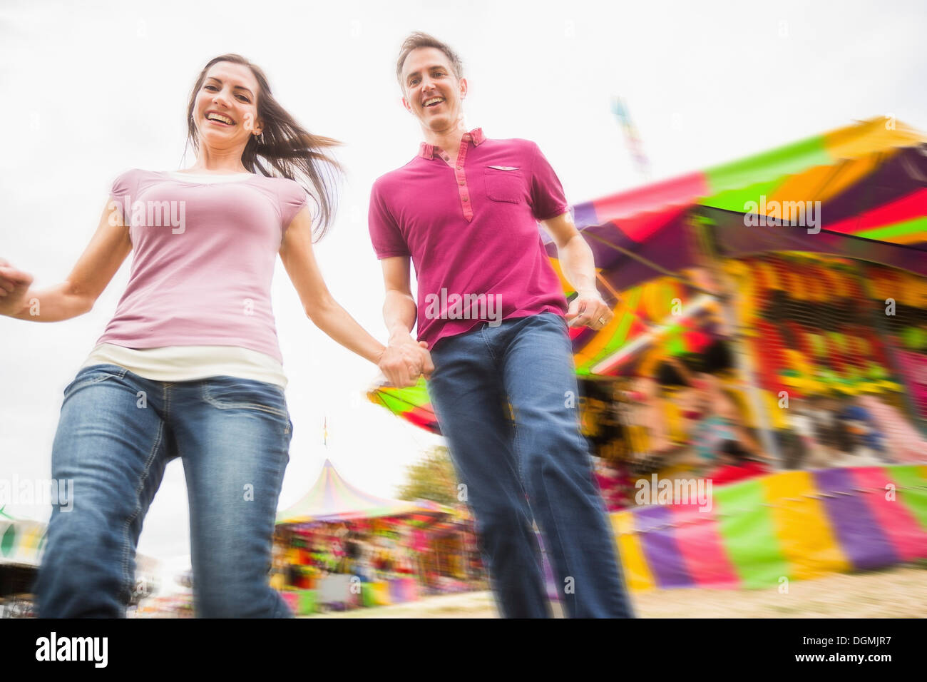Stati Uniti d'America, Utah, Salt Lake City, giovane nel parco di divertimenti Foto Stock