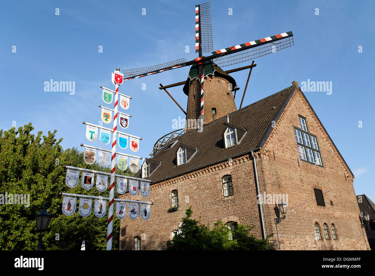 Kalkar mill, storica torre windmill Kalkar, regione del Basso Reno, Renania settentrionale-Vestfalia Foto Stock