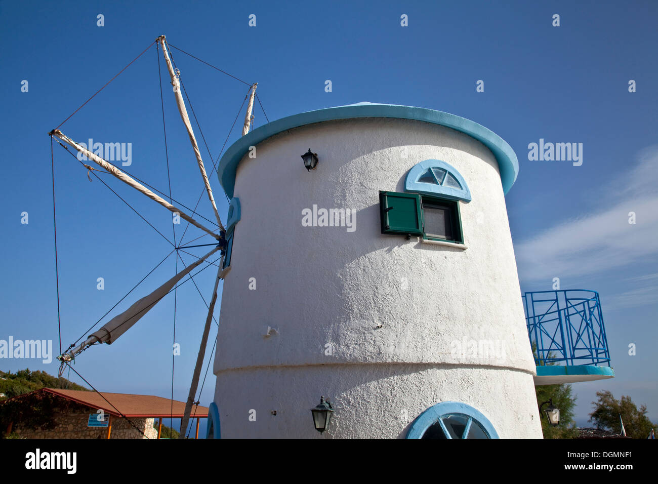 Il mulino a vento, Capo Skinari, Zacinto (Zante) Island, Grecia Foto Stock