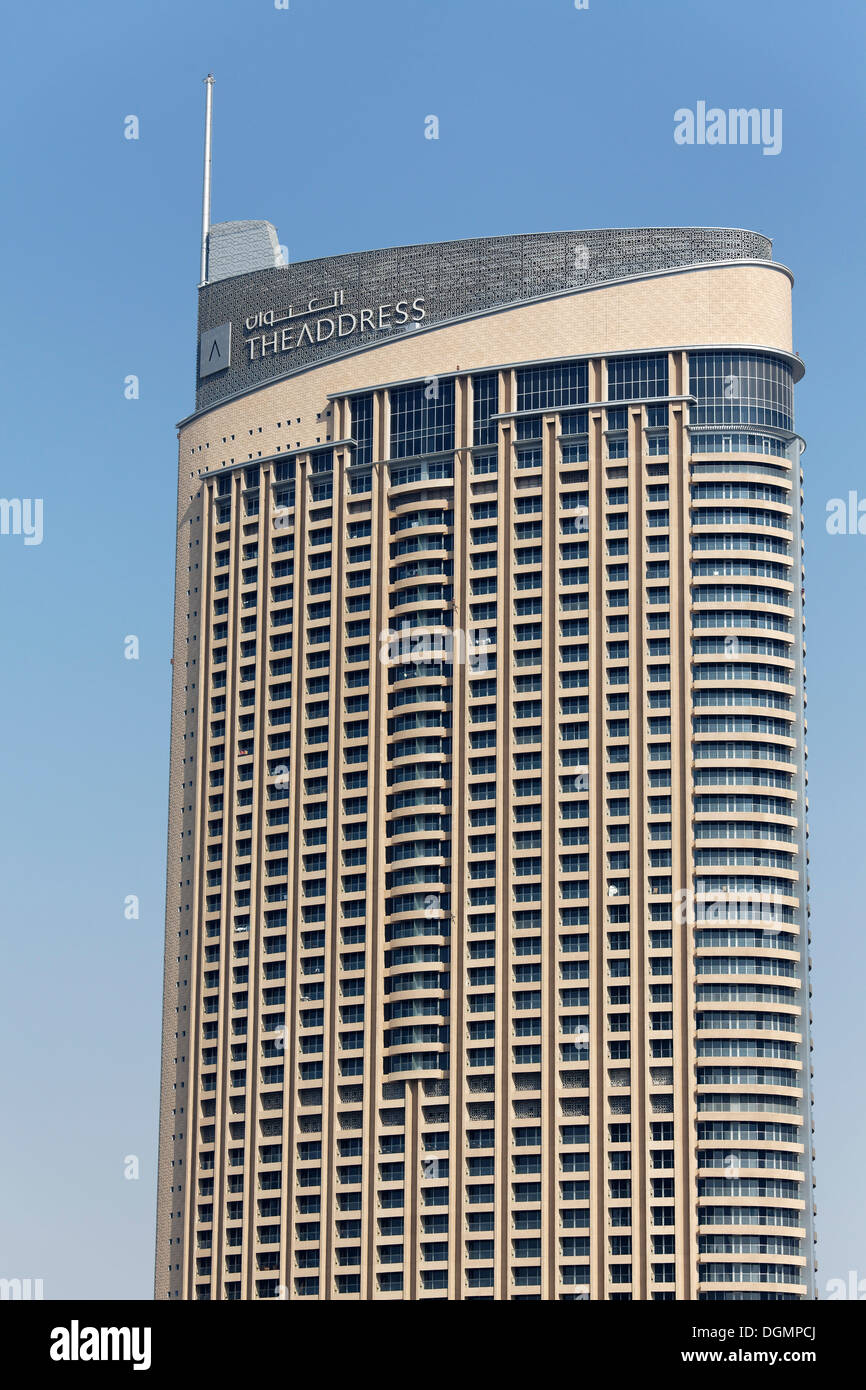 Highrise-edificio l'indirizzo, Dubai, Emirati Arabi Uniti, Medio Oriente e Asia Foto Stock