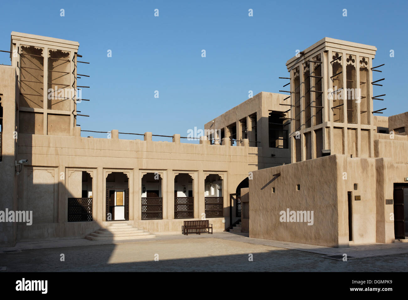 La Casa dello Sceicco Saeed Al Maktoum, residenza storica sul Dubai Creek, Shindaga District, Dubai, Emirati Arabi Uniti, Medio Oriente Foto Stock