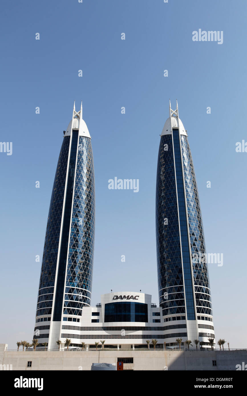Damac Park Towers, Centro Finanziario Internazionale di Dubai, DIFC, Sheikh Zayed Road, Dubai, Emirati Arabi Uniti, Medio Oriente e Asia Foto Stock