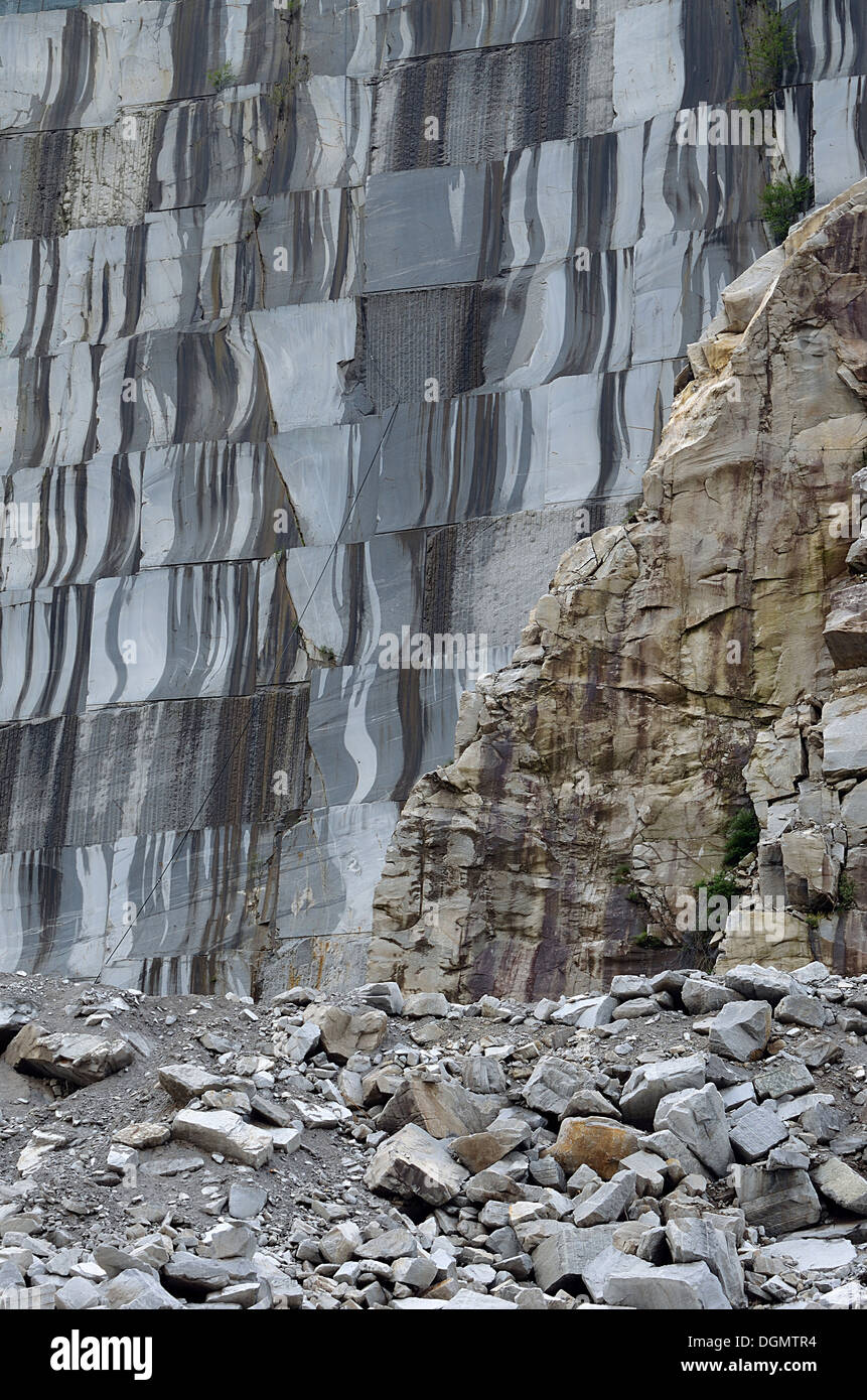 Cava di pietra in Ticino, Svizzera Foto Stock