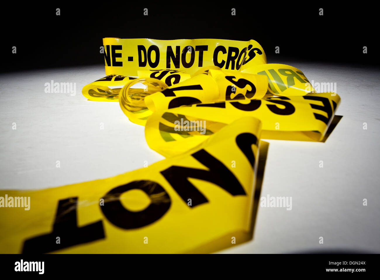 Scena del crimine non cross nastro giallo Foto Stock