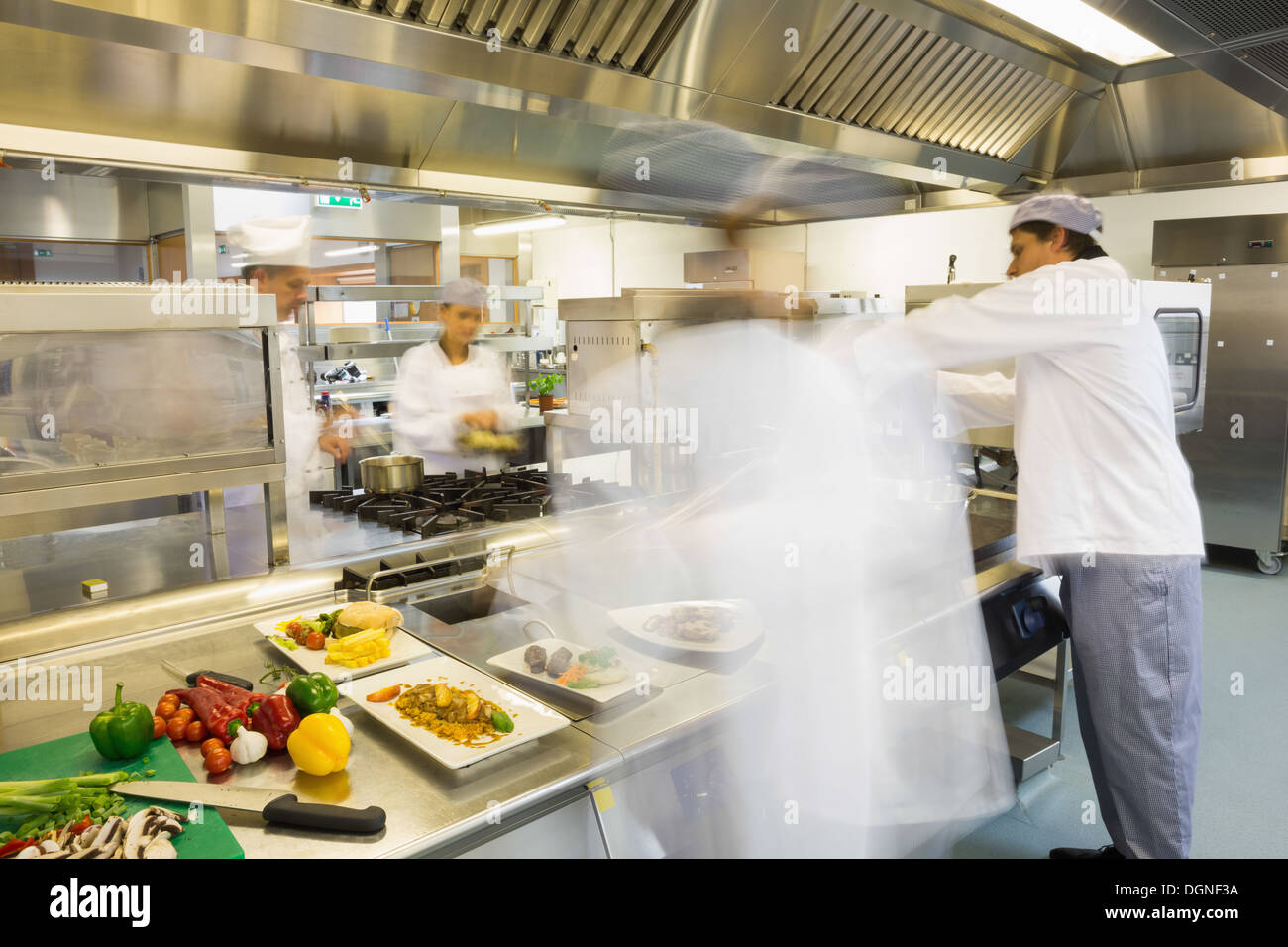 Chef occupato sul luogo di lavoro Foto Stock