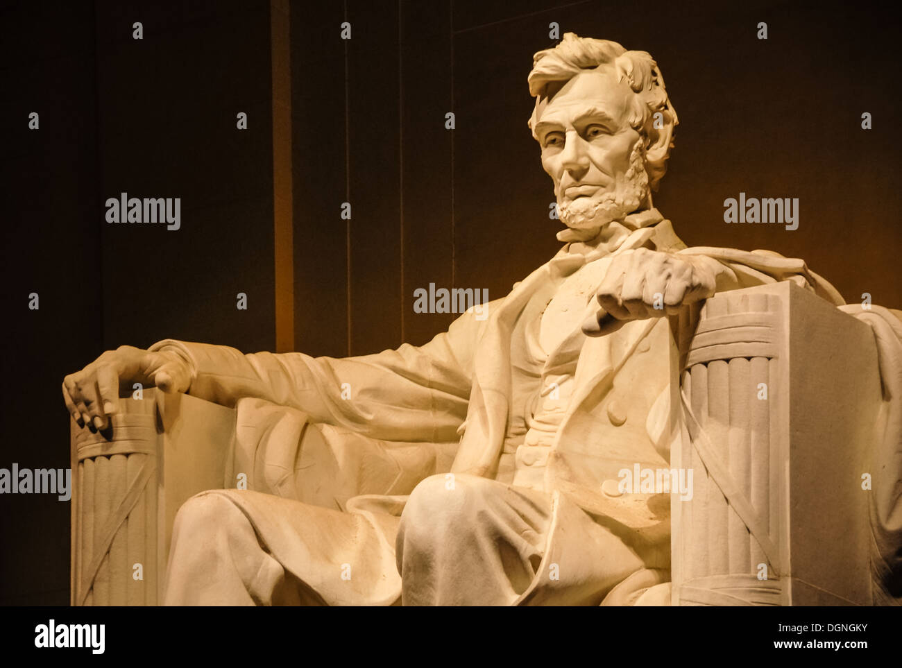 Statua del Lincoln Memorial di Abraham Lincoln a Washington, D.C. (USA) Foto Stock
