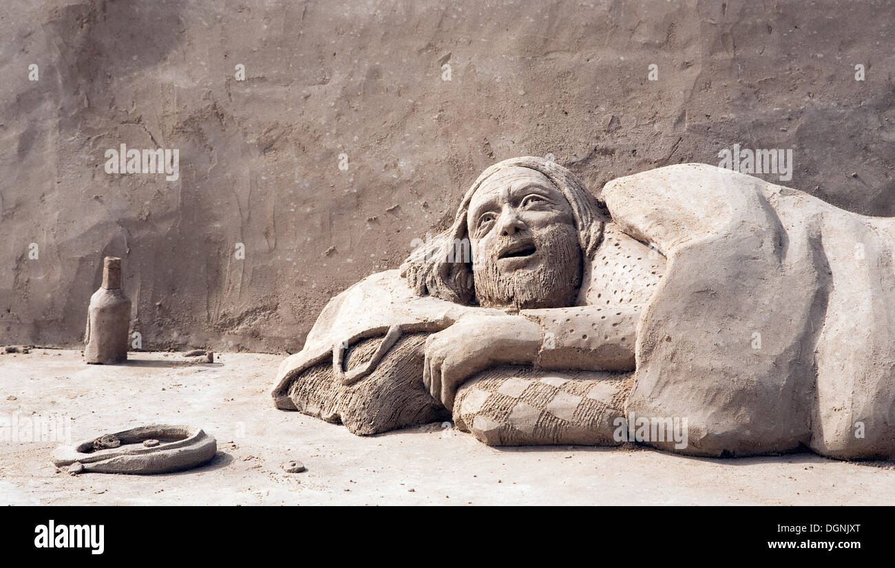 La scultura di sabbia al Sand Sculpture Festival di Berlino Foto Stock