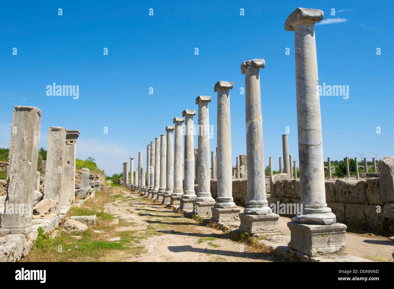 Scavo Archeologico sito di Perge, Antalya, Riviera Turca, Turchia Foto Stock