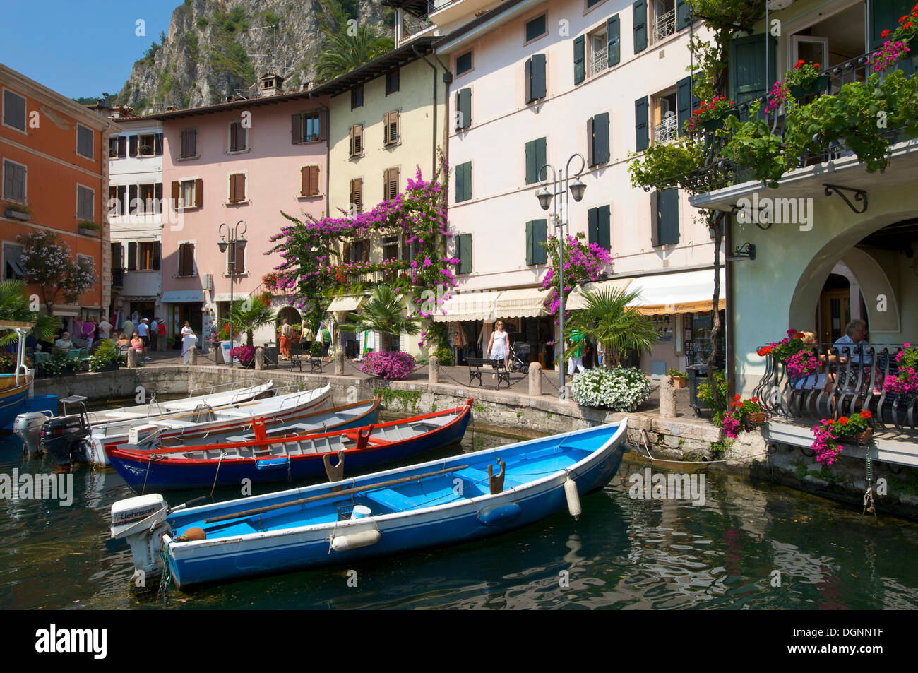Porto di Limone sul Garda, Lombardia, Italia, Europa Foto Stock