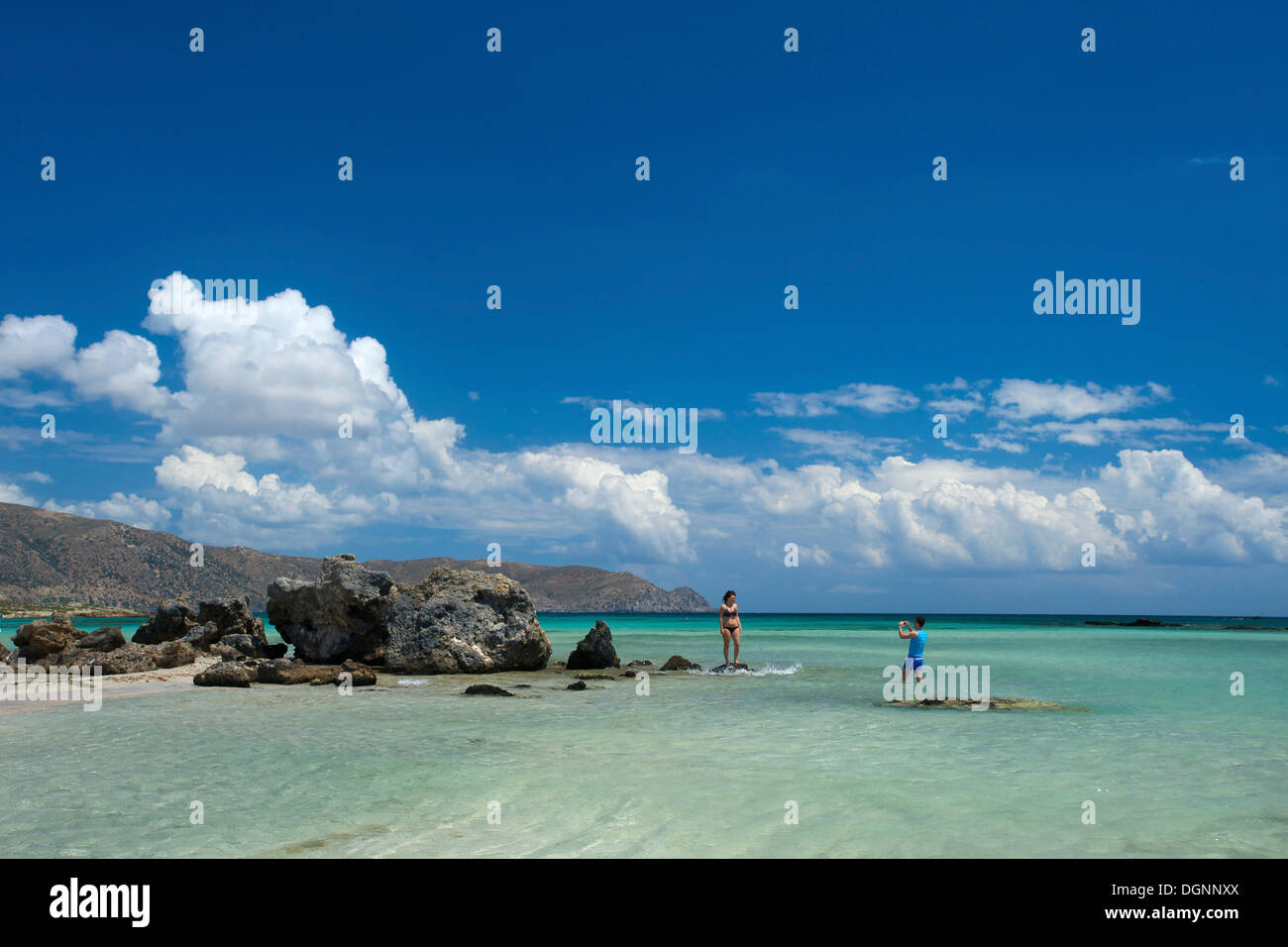 Elafonisi beach, a sud-ovest della costa, Creta, Grecia, Europa Foto Stock