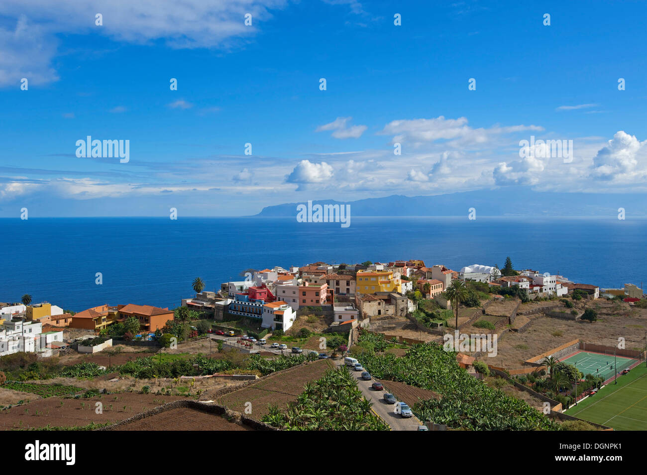 Townscape, Agulo, La Gomera, isole Canarie, Spagna Foto Stock