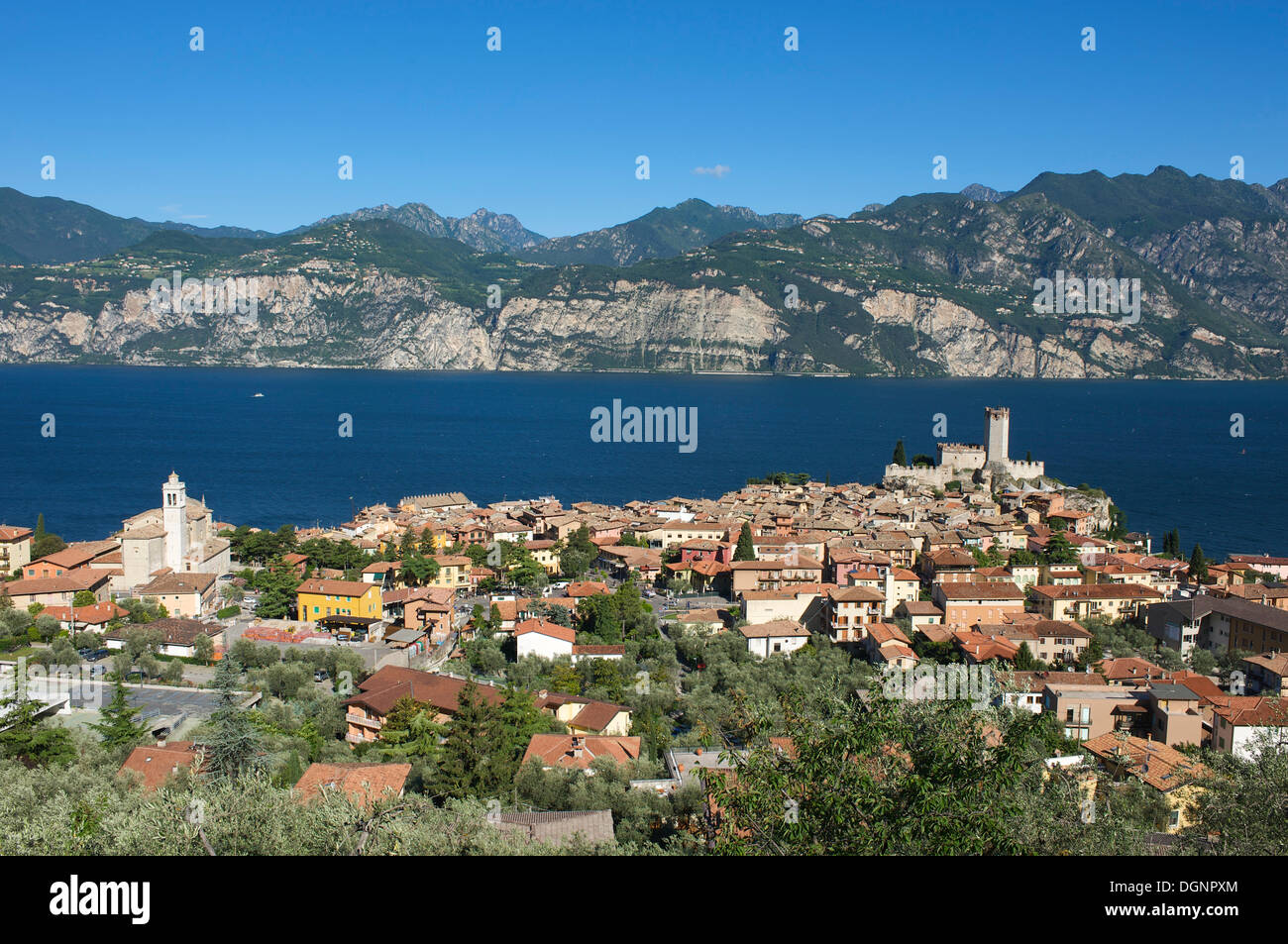 Città di Malcesine sul Lago di Garda, Malcesine, gardasee, Italia Foto Stock