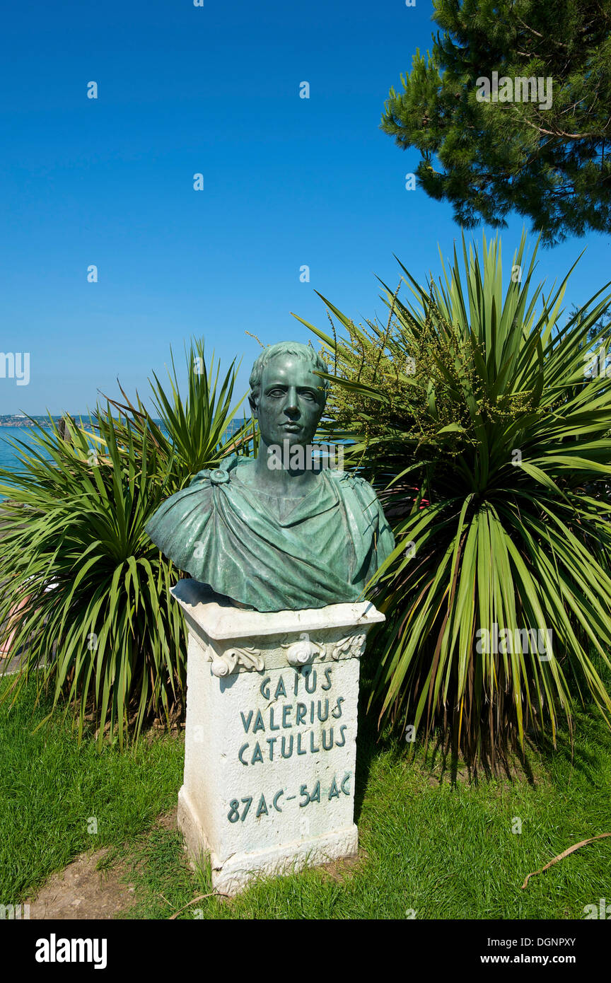 Busto di Catullo, Sirmione, gardasee, Italia Foto Stock