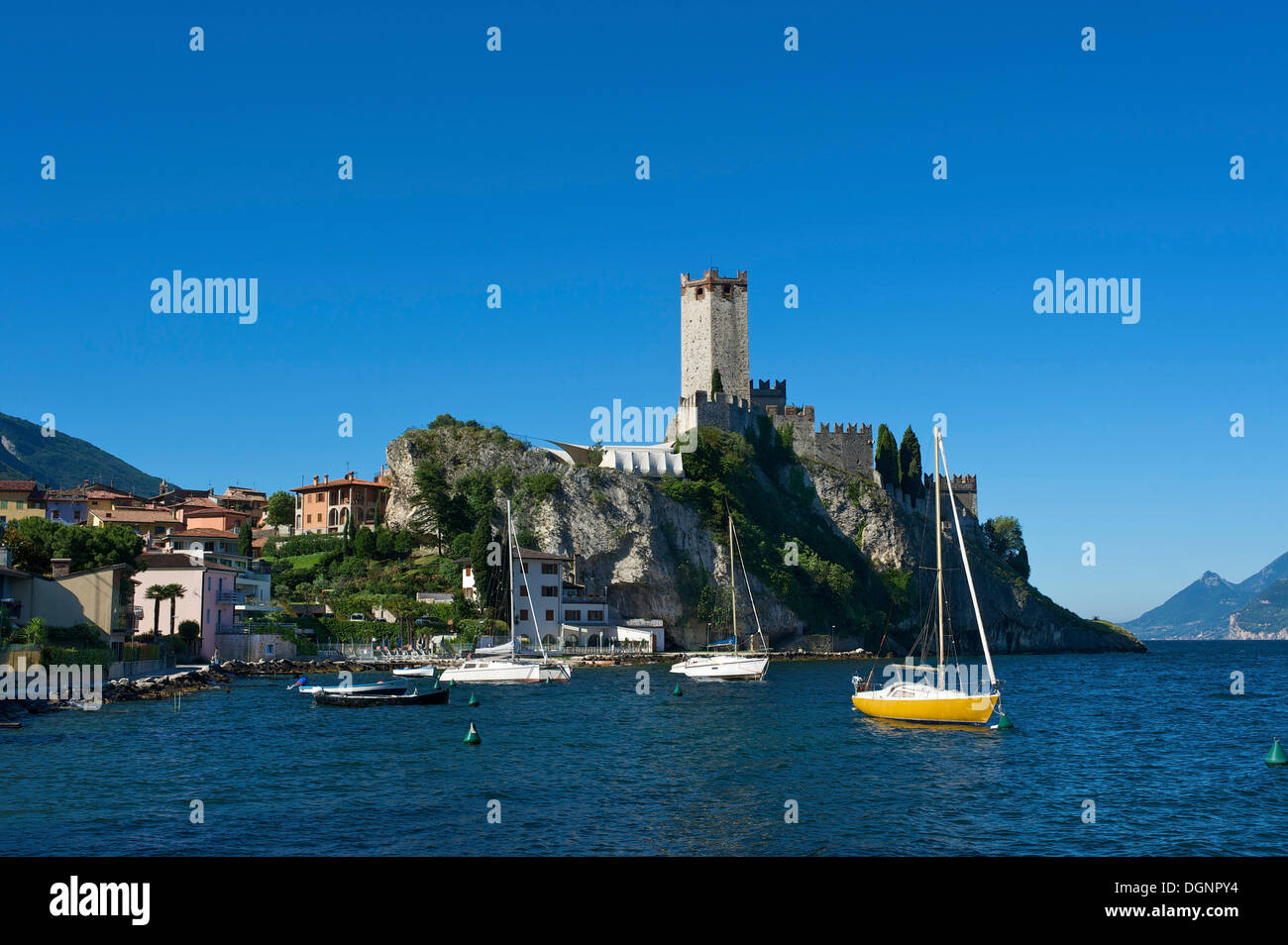 Castello Scaligero, il Lago di Garda, Malcesine, gardasee, Italia Foto Stock