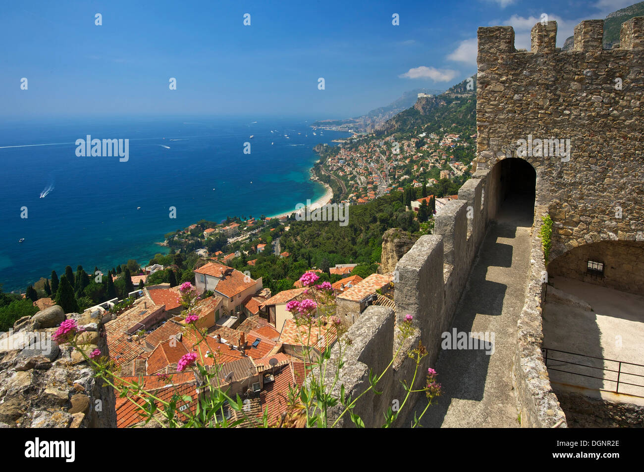 Monte Carlo sulla Costa Azzurra o la Costa Azzurra, Roquebrune, Roquebrune-Cap-Martin, dipartimento delle Alpi Marittime, Regione Foto Stock