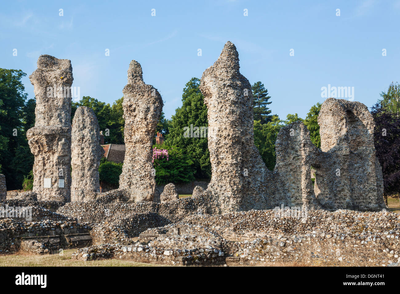 Inghilterra, East Anglia, Bury St. Edmunds, rovine della abbazia Foto Stock