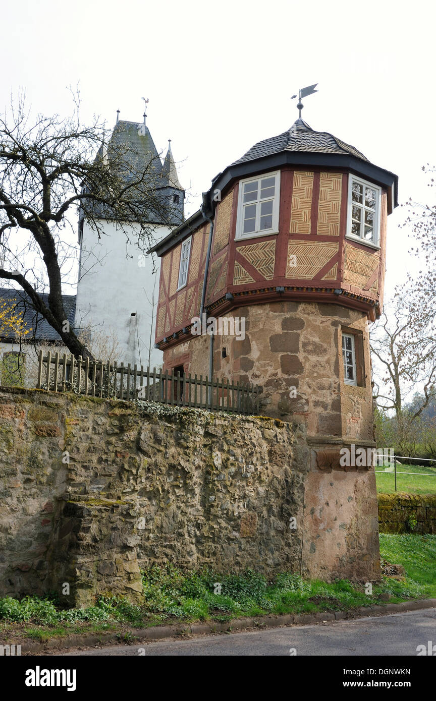 Rapunzel house, utilizzato dal famoso pittore Otto Ubbelohde per creare un grafico per i Fratelli Grimm fiaba 'Rapunzel' Foto Stock