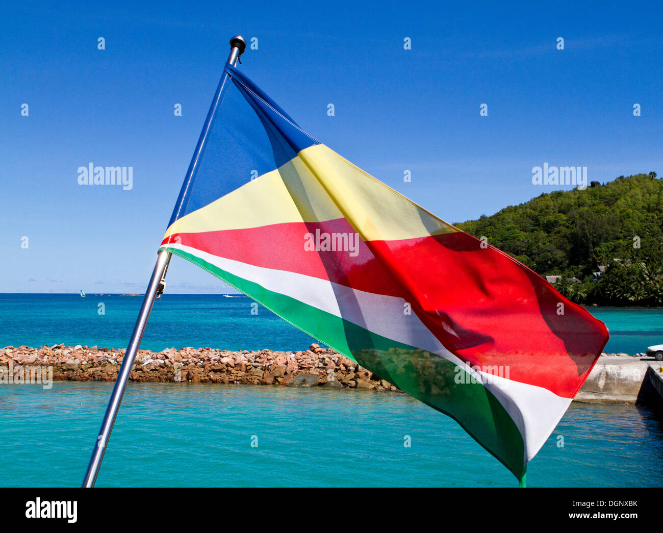 Bandiera Delle Seychelles Africa Oceano Indiano Foto Stock Alamy