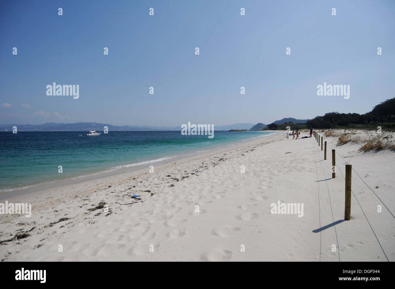 Paradisiaco Isole Cies (Isole Cies), riserva naturale in Galizia, Spagna home di Rodas (spiaggia Praia das Rodas) Foto Stock